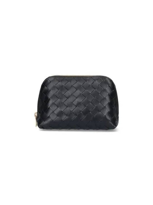 Intrecciato Calfskin Pouch Black - BOTTEGA VENETA - BALAAN 2