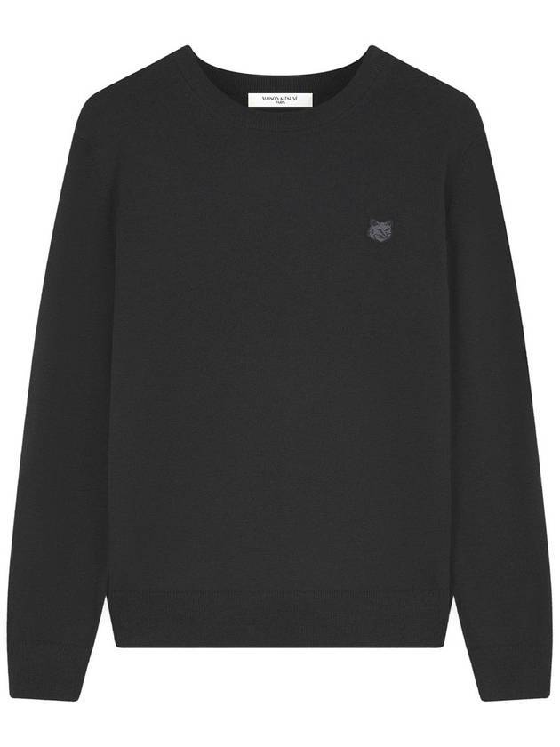 Fox Head Patch Regular Knit Top Black - MAISON KITSUNE - BALAAN 1