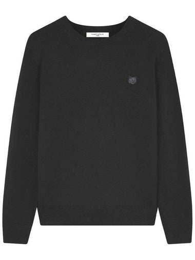 Fox Head Patch Regular Knit Top Black - MAISON KITSUNE - BALAAN 1