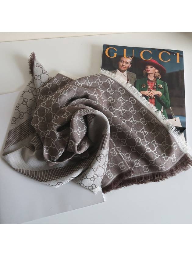 GG Jacquard Square Muffler Grey - GUCCI - BALAAN 4