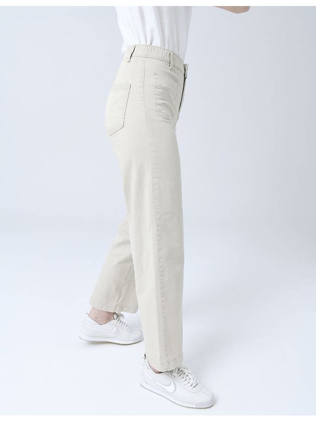 Summer Cotton Span Waist Banding Straight Fit Beige Pants DO3242PT005 - DOYOUKNOWMC GOLF WEAR - BALAAN 4