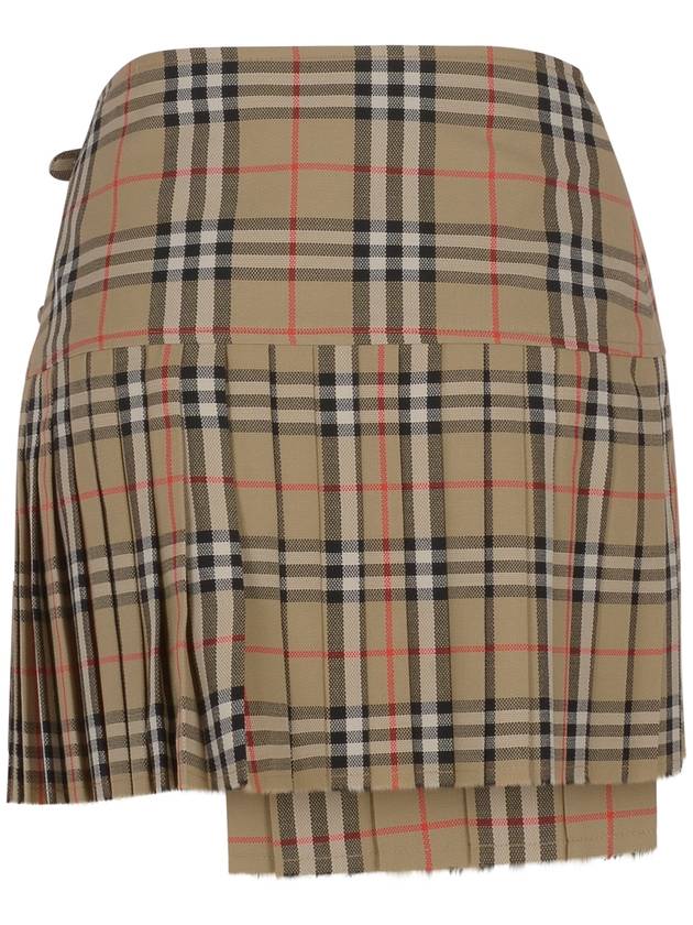 Vintage Check Wool Kilt pleated skirt Archive Beige - BURBERRY - BALAAN 3