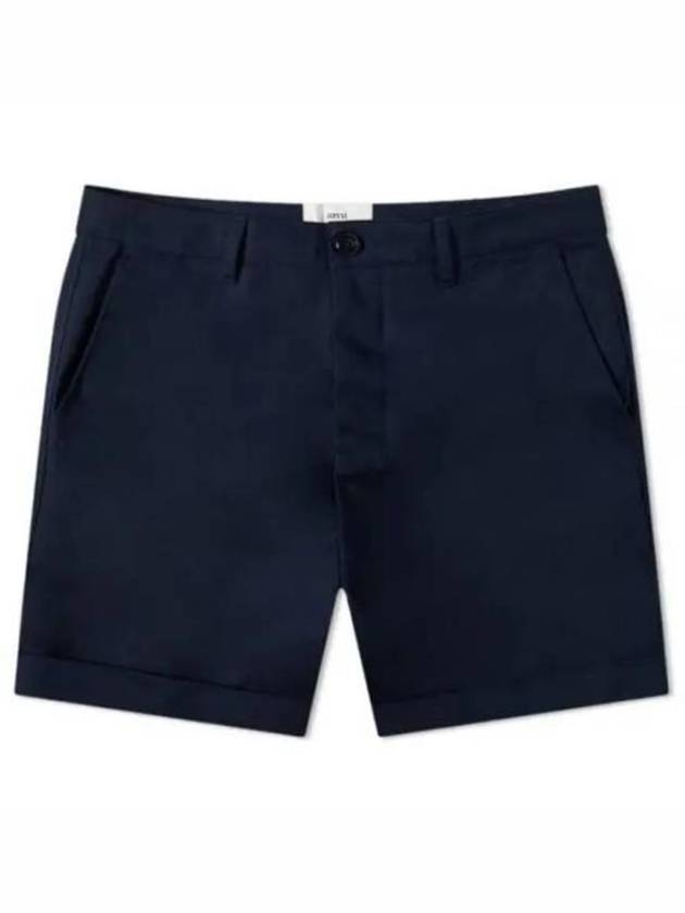 Cotton Chino Shorts Blue - AMI - BALAAN 2