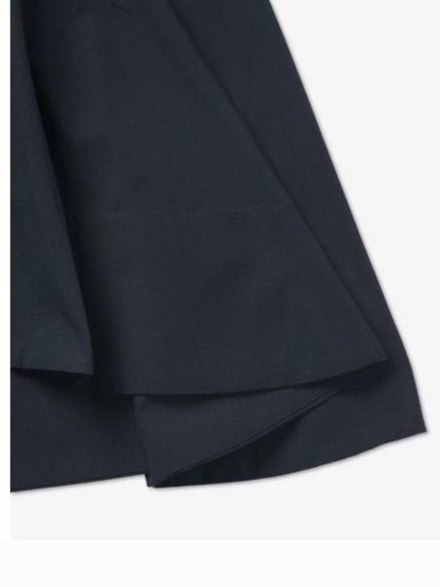 Flare Cotton Unbalanced Skirt Navy - BOTTEGA VENETA - BALAAN 6