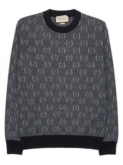 Men's GG Wool Jacquard Knit Top Grey - GUCCI - BALAAN 2