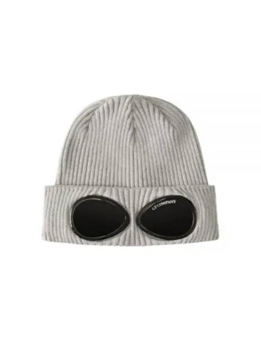 Goggle Detail Ribbed Beanie Grey - CP COMPANY - BALAAN 2