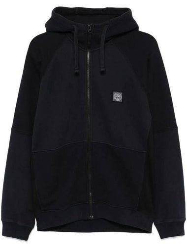 Logo Patch Hooded Jacket Navy - STONE ISLAND - BALAAN 1