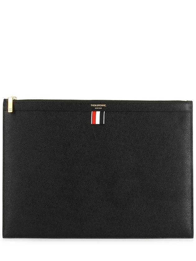 Medium Document Holder Clutch Bag Black - THOM BROWNE - BALAAN 2