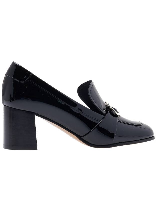 Gancini Ornament Leather Pumps Heels Black - SALVATORE FERRAGAMO - BALAAN 3