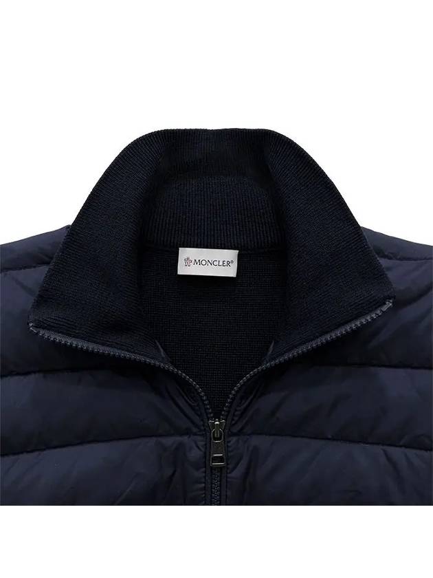 Padded Wool Zip-up Jacket Navy Blue - MONCLER - BALAAN 3