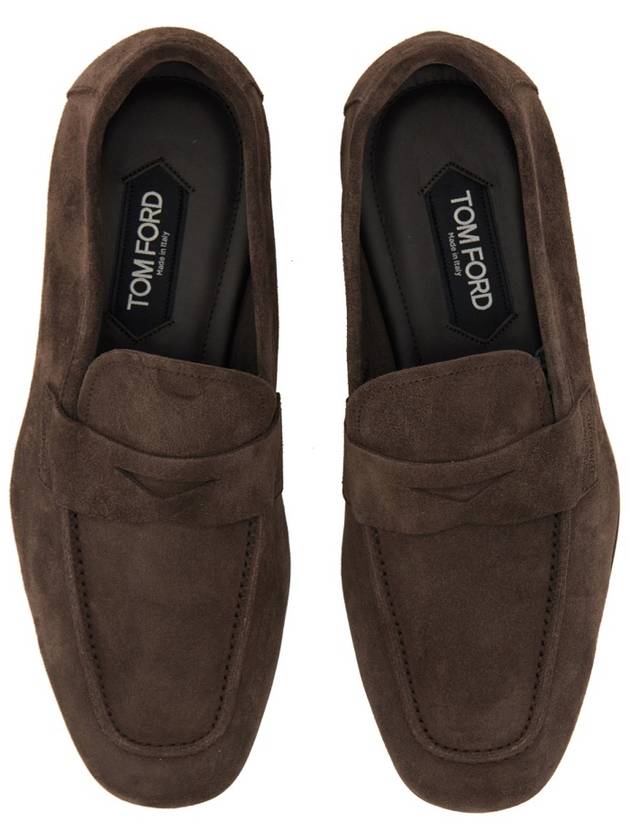 Suede Penny Loafer Brown - TOM FORD - BALAAN 8