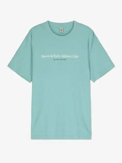 Athletic Club Short Sleeve T-Shirt Aqua: White TS875AQ - SPORTY & RICH - BALAAN 2