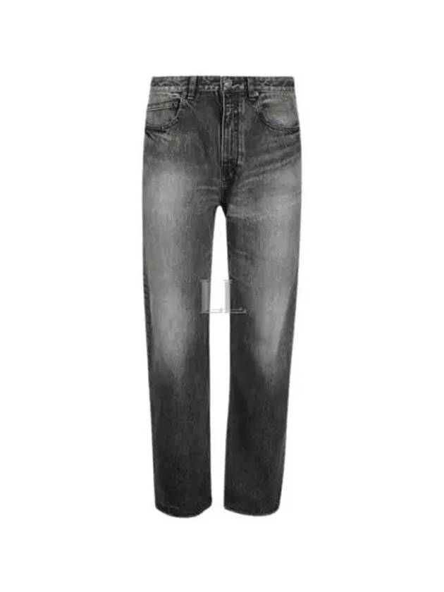 Washed Wide Leg Organic Cotton Jeans Grey - BALENCIAGA - BALAAN 2