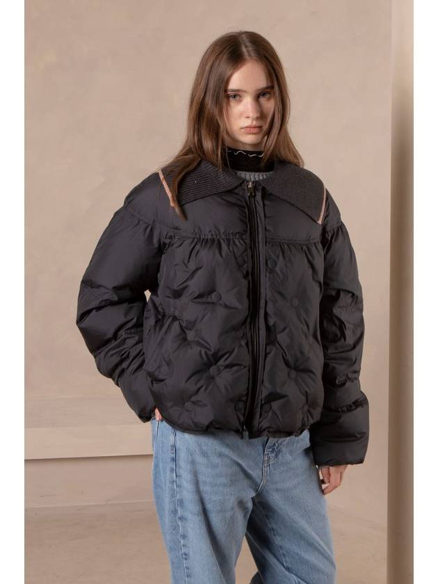 rib collar circle quilting short puffer charcoal - REAL ME ANOTHER ME - BALAAN 3