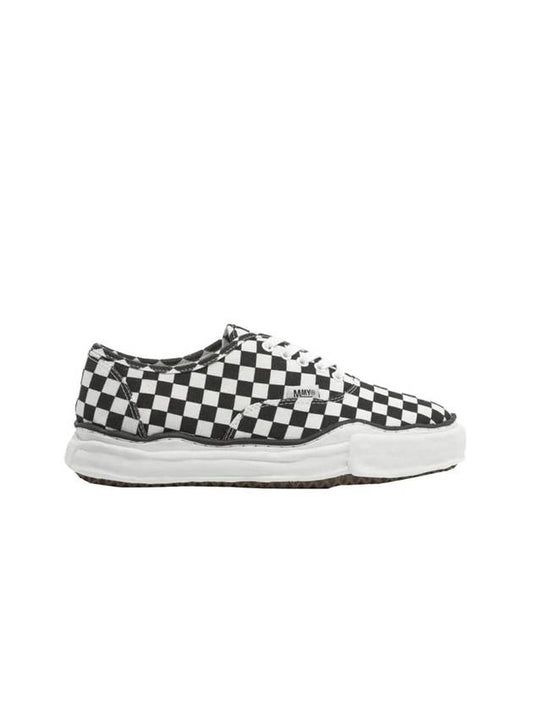 Maison MAISON Baker OG Sole Canvas Low Cut Sneakers Black White - MIHARA YASUHIRO - BALAAN 1