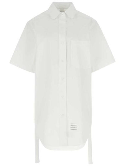 Heavy Poplin Super Size Mini Shirt Short Dress White - THOM BROWNE - BALAAN 2