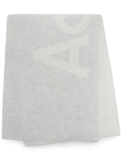 Jacquard Logo Two Tone Wool Muffler White Light Grey - ACNE STUDIOS - BALAAN 2