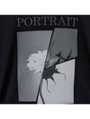 Portrait Flower Print Short Sleeve T-Shirt Black - NOIRER - BALAAN 6