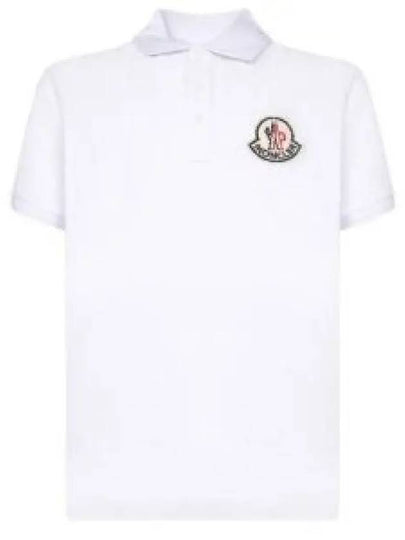 Logo Patch Cotton Polo Shirt White - MONCLER - BALAAN 2