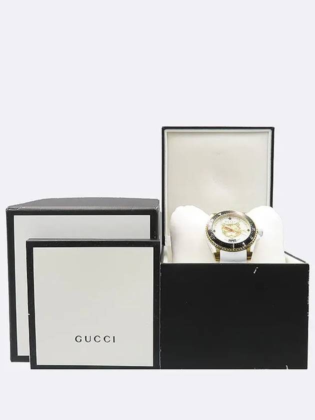 YA136322 Dive Gold Plated Cat Dial Rubber Band Quartz Watch - GUCCI - BALAAN 6