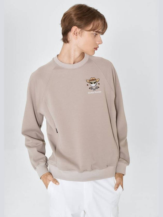 Buddy Hunter Soft Fit Raglan Sweatshirt Beige - GOXO - BALAAN 1