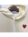 Red Heart Logo Hoodie Ivory AX T174 0513 - COMME DES GARCONS PLAY - BALAAN 3