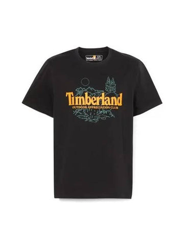 Men's Natural Logo Graphic Short Sleeve T-Shirt Black - TIMBERLAND - BALAAN 1