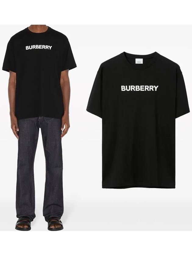 Logo Print Cotton Short Sleeve T-Shirt Black - BURBERRY - BALAAN 2