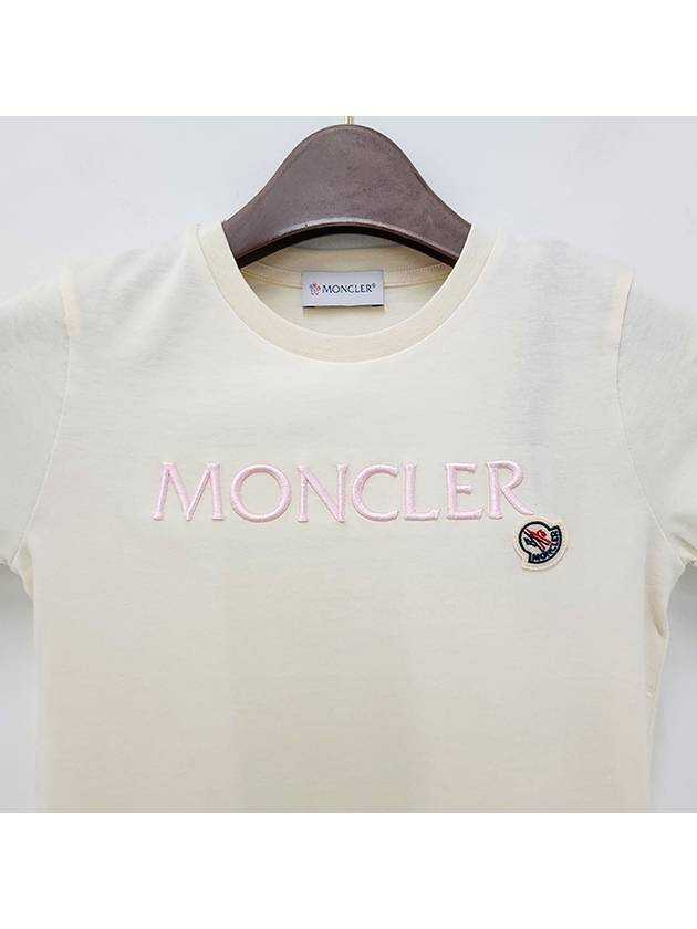 Kids Logo Embroidered Short Sleeve T Shirt 8Y 10Y White 8C00005 83907 050 - MONCLER - BALAAN 3