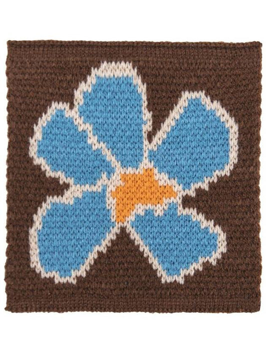 FLOWER KNIT COASTER BROWN - UNALLOYED - BALAAN 2