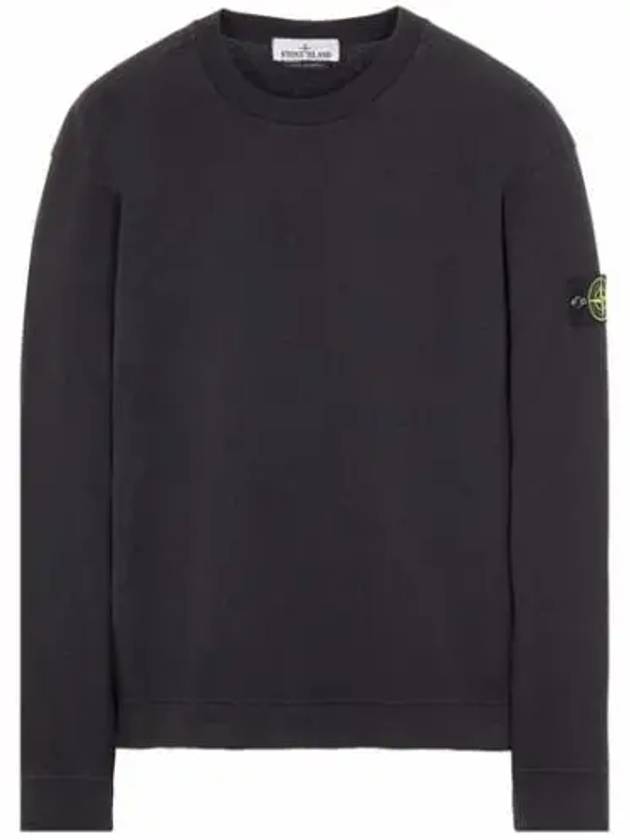 Men's Wappen Patch Crew Neck Sweatshirt Black - STONE ISLAND - BALAAN 2