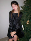 Holiday Satin Mini Dress Black - LETTER FROM MOON - BALAAN 4