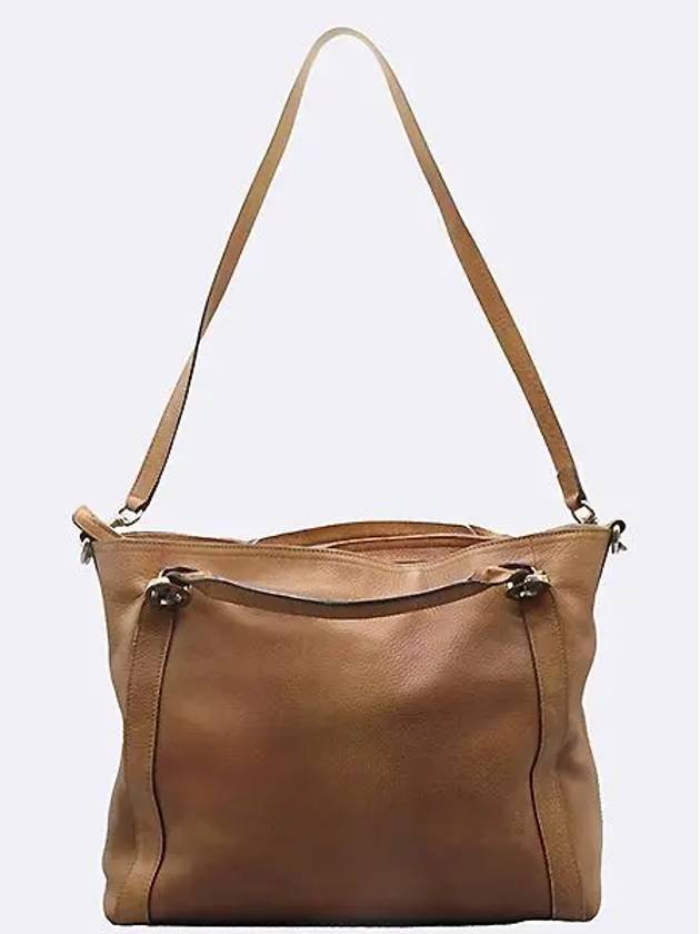 323675 Brown leather interlocking GG silver logo 2WAY - GUCCI - BALAAN 3