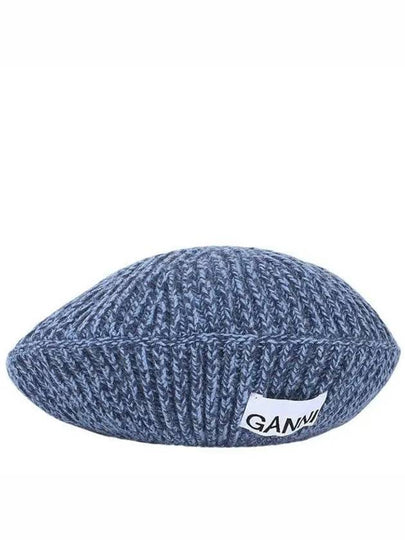 Cappello Structured Rib Beret Blue - GANNI - BALAAN 2