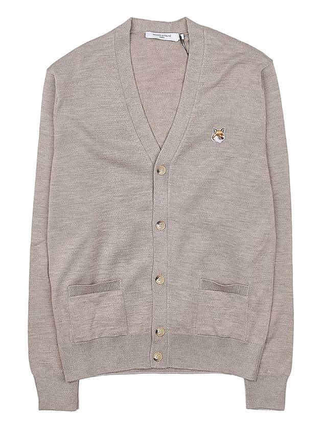 Fox Head Patch Classic Cardigan Beige Melange - MAISON KITSUNE - BALAAN 11