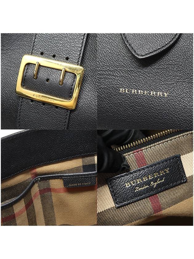 Burberry 4029022 Black Grainy Leather Gold Buckle Medium 2WAY - BURBERRY - BALAAN 7