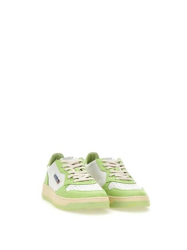 Men's Medalist Leather Low Top Sneakers Green - AUTRY - BALAAN 3