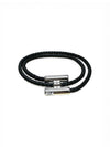 Tunis Tresse Palladium Bracelet Noir - HERMES - BALAAN 3