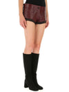 Women's Nappa Leather Shorts Amaranth Red - MIU MIU - BALAAN 5
