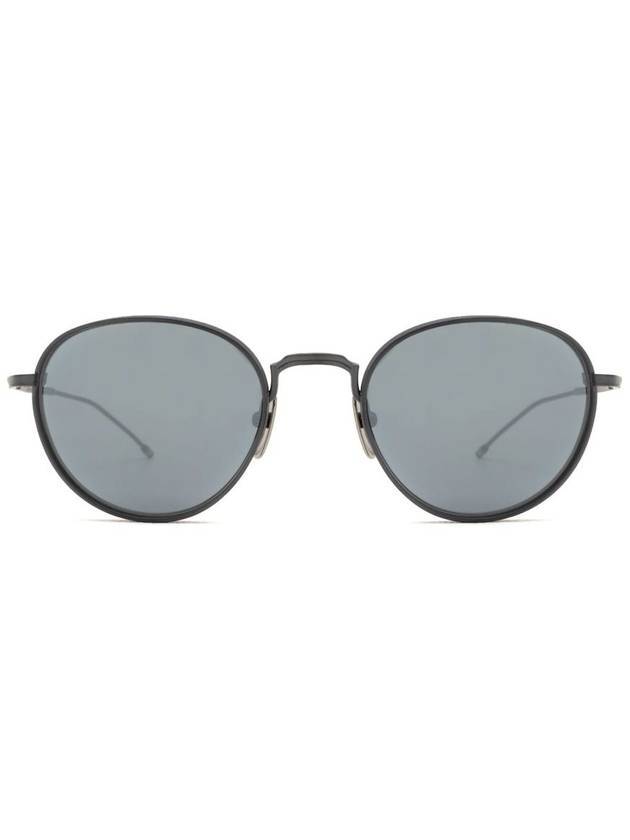 Eyewear Round Sunglasses Gray Black - THOM BROWNE - BALAAN 1