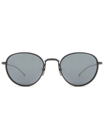 Eyewear Round Sunglasses Gray Black - THOM BROWNE - BALAAN 1