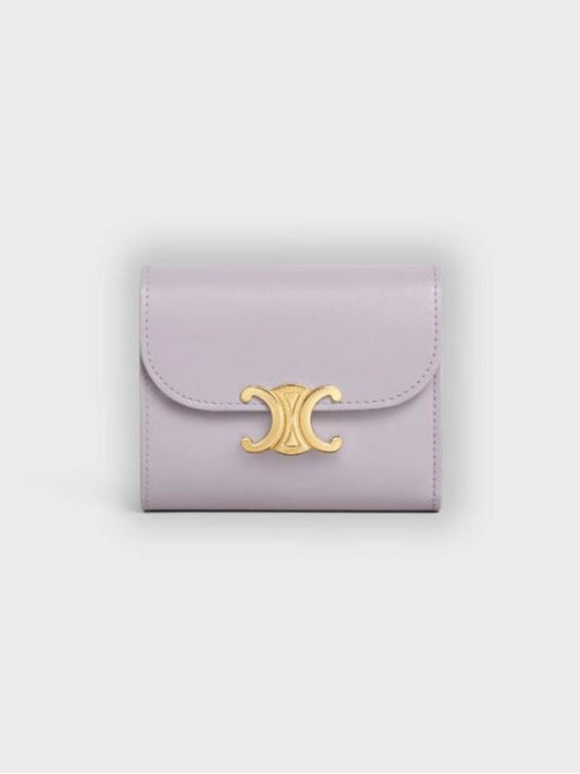 Shiny Triomphe Small Calfskin Half Wallet  Light Lilac Boutique - CELINE - BALAAN 2