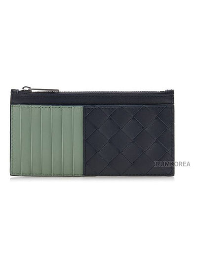 Bottega Veneta Black Green Intrecciato Long Zippered Card Holder - BOTTEGA VENETA - BALAAN 2