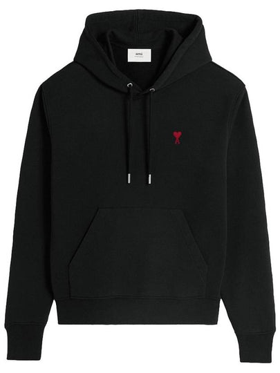 Red Heart Logo Classic Cotton Hoodie Black - AMI - BALAAN 2