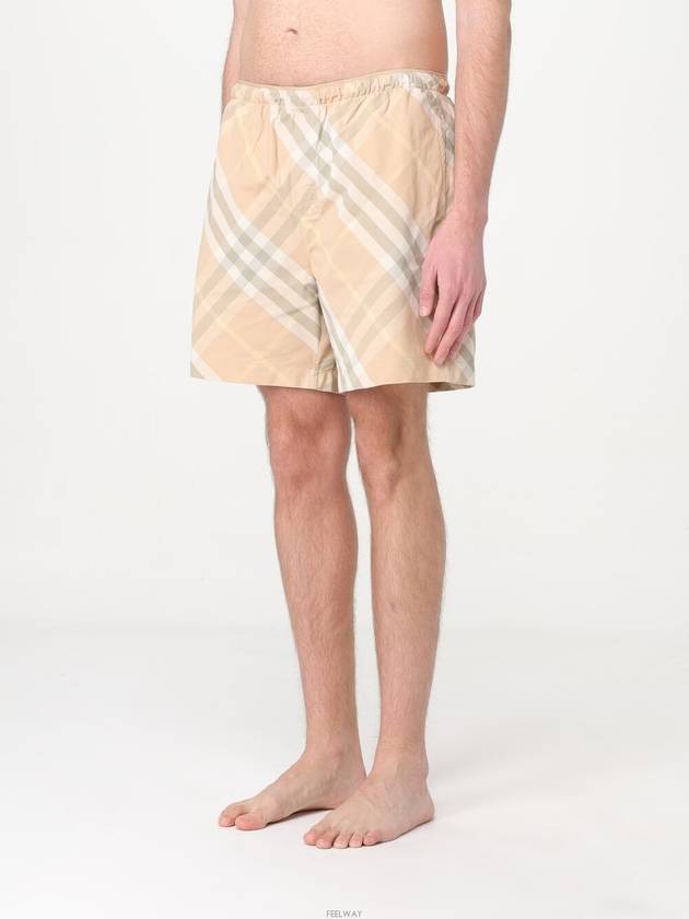 Check Swim Shorts Beige - BURBERRY - BALAAN 3