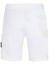 Cotton Fleece Cargo Bermuda Shorts White - STONE ISLAND - BALAAN 3