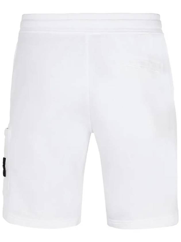 Cotton Fleece Cargo Bermuda Shorts White - STONE ISLAND - BALAAN 3