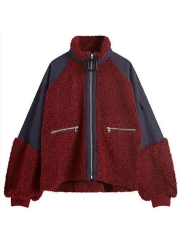 Color Block Jacket Fleece Track Zip-Up Jacket Navy Burgundy - JW ANDERSON - BALAAN 2