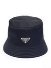 Triangle Logo Re-nylon Bucket Hat Black - PRADA - BALAAN 2