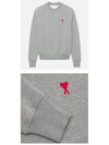 Small Heart Logo Sweatshirt Grey - AMI - BALAAN 5